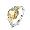 Low price chic radiant cut fancy yellow diamond ring women jewelry with CVD CZ Moissanite